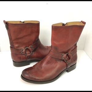 FRYE Harness Zip Short Redwood Boot